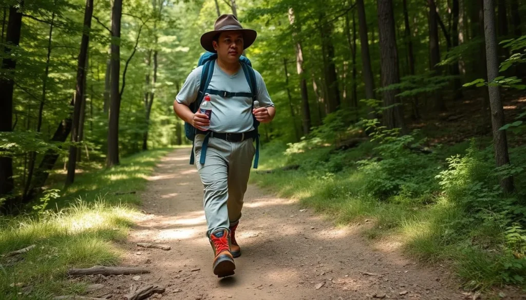 A well-prepared hiker with proper gear exploring one of Tuscarora State Park's scenic trails