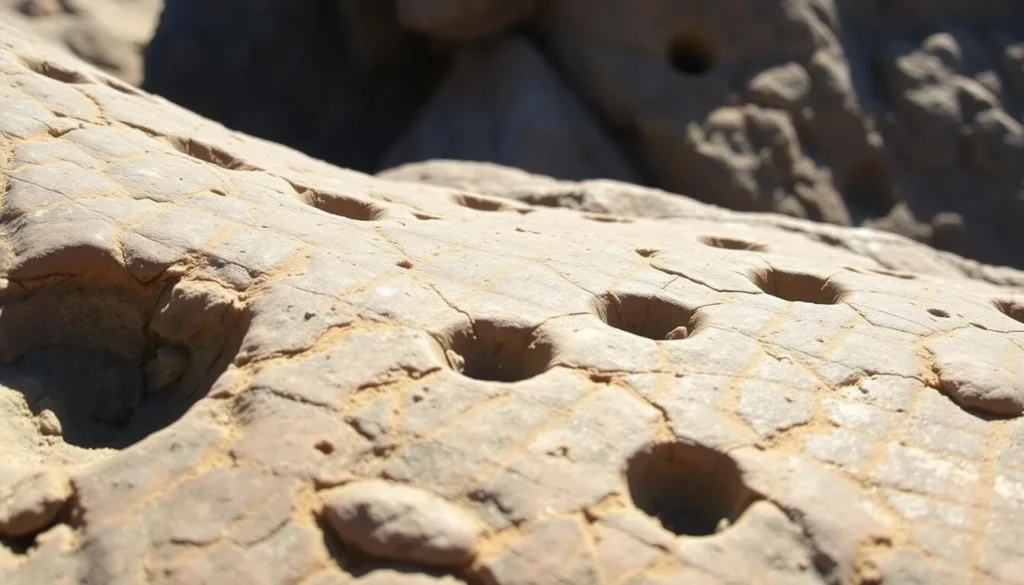 Ancient Chumash grinding holes (morteros) visible in the rocks at Turtle Rock