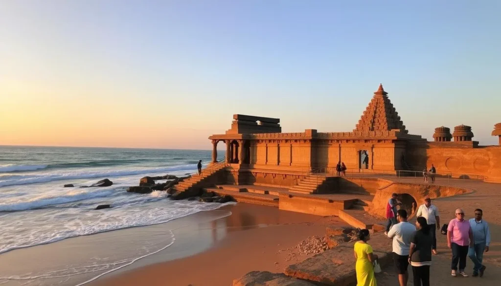 Ancient shore temple at Mahabalipuram near Puducherry