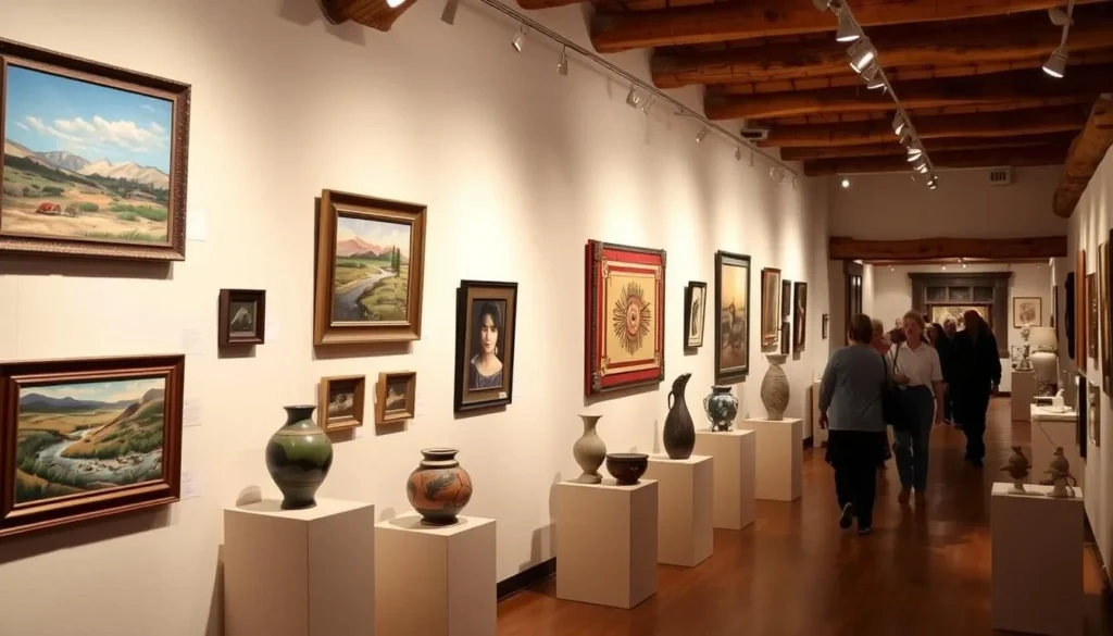 Art gallery in Taos showcasing Southwestern and Native American artwork Art gallery in Taos showcasing Southwestern and Native American artwork