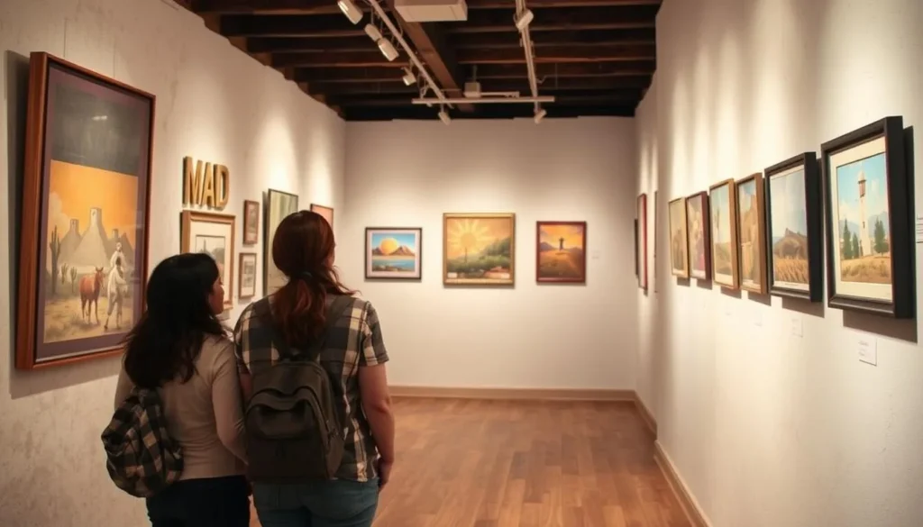 Art gallery in downtown Truth or Consequences with Southwestern artwork displayed Art gallery in downtown Truth or Consequences with Southwestern artwork displayed