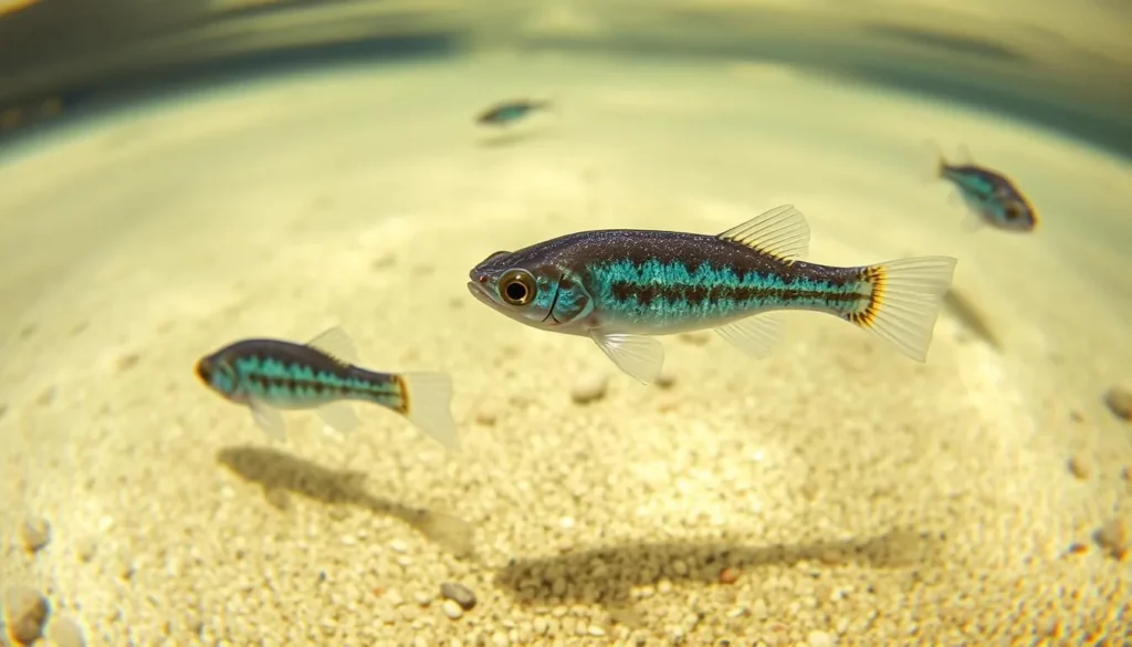 Ash Meadows Amargosa pupfish swimming in clear spring water Ash Meadows Amargosa pupfish swimming in clear spring water
