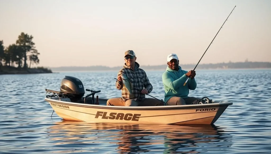 Bass fishing on Toledo Bend Reservoir at North Toledo Bend State Park Louisiana