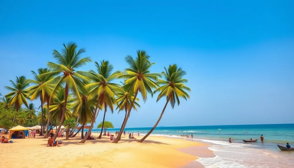 Beaches of Goa with palm trees and clear water - Mumbai travel guide