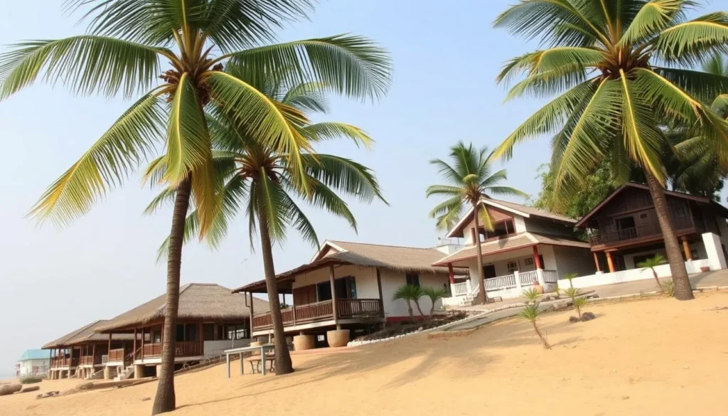 Beachfront accommodations in Gokarna ranging from rustic beach huts to comfortable resorts