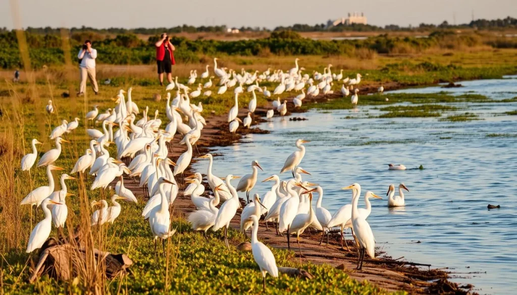 Bird watching on Trinity Island Louisiana with diverse coastal bird species