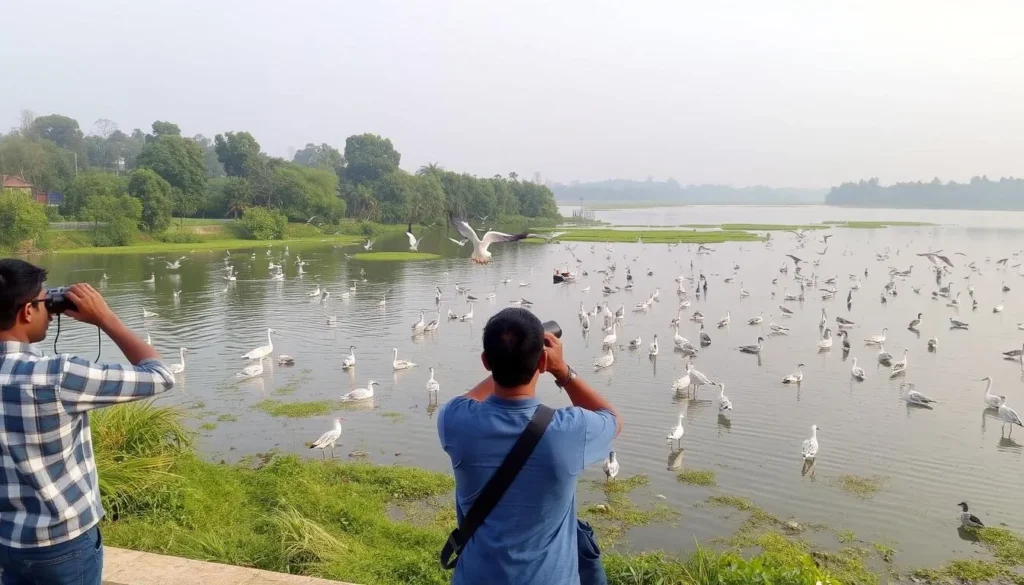 Birdwatching at Salim Ali Lake in Aurangabad with diverse water birds