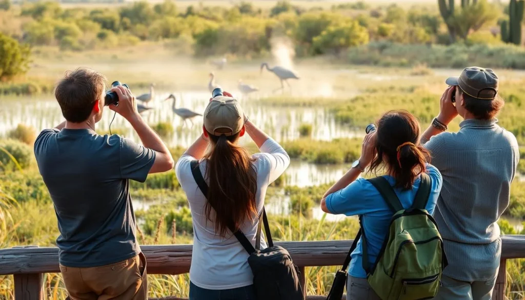Birdwatching at Tavasci Marsh near Tuzigoot National Monument Arizona with waterfowl