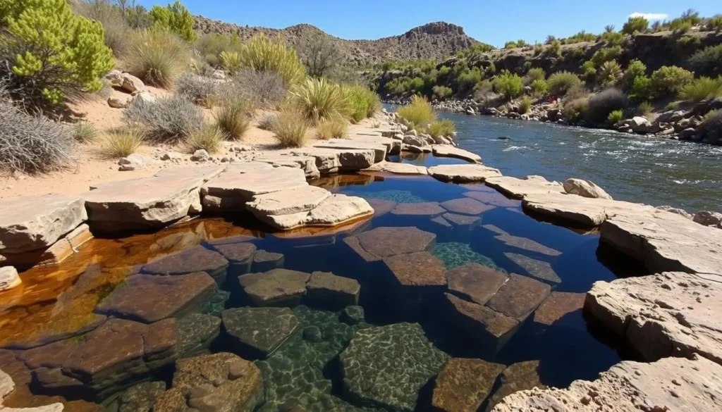 Black Rock Hot Springs near Manby Hot Springs along the Rio Grande Black Rock Hot Springs near Manby Hot Springs along the Rio Grande