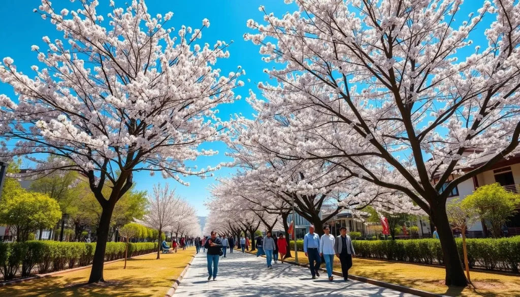 Blooming cherry blossoms in Imphal during spring season Blooming cherry blossoms in Imphal during spring season