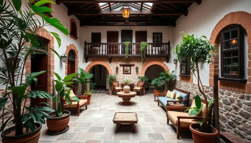 Boutique hotel in Santo Domingo's Colonial Zone with traditional architecture and courtyard