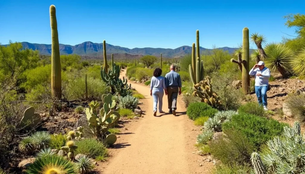 Cactus Garden Trail at Leasburg Dam State Park showing native desert plants