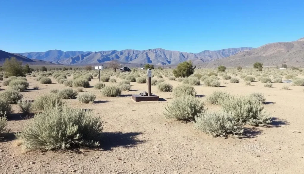 Camping area near Travertine Hot Springs with mountain views Camping area near Travertine Hot Springs with mountain views