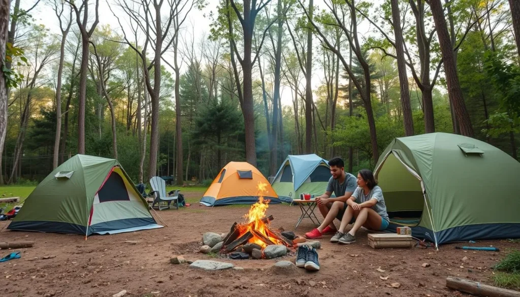 Camping at Crow Valley Campground near Sterling, Illinois Camping at Crow Valley Campground near Sterling, Illinois