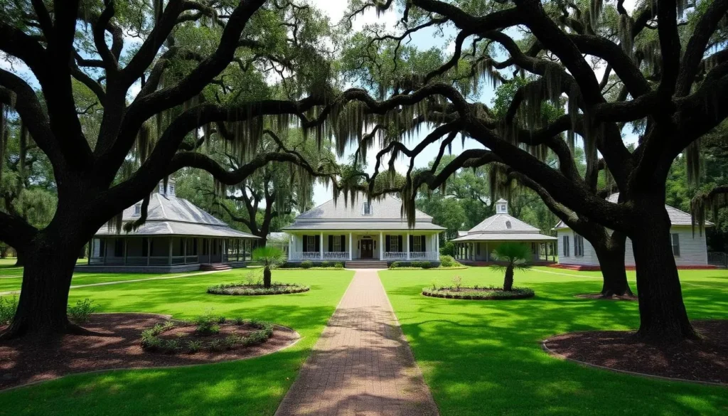 Cane River Creole National Historical Park plantation buildings along El Camino Real de los Tejas