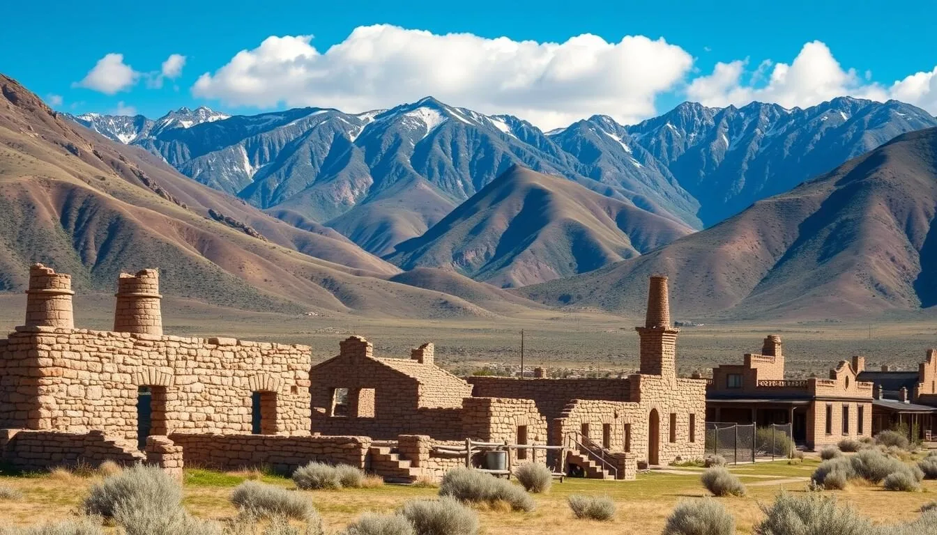 Capitol City, Colorado ghost town ruins with mountain backdrop