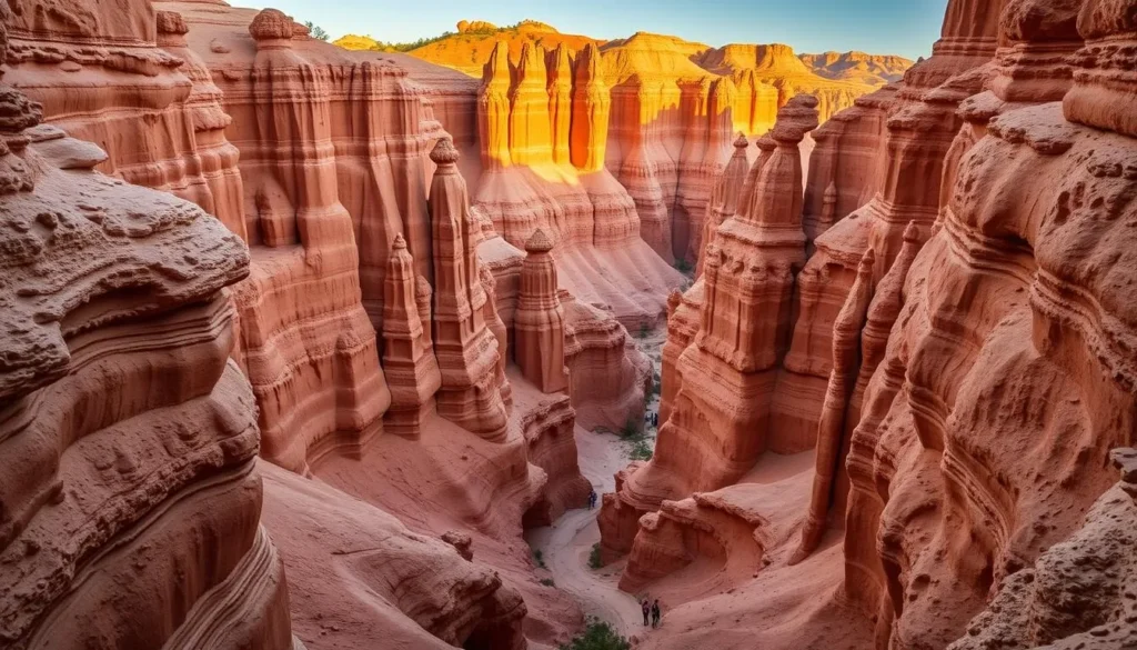 Cathedral Gorge State Park showing dramatic erosion formations and hiking trails Cathedral Gorge State Park showing dramatic erosion formations and hiking trails
