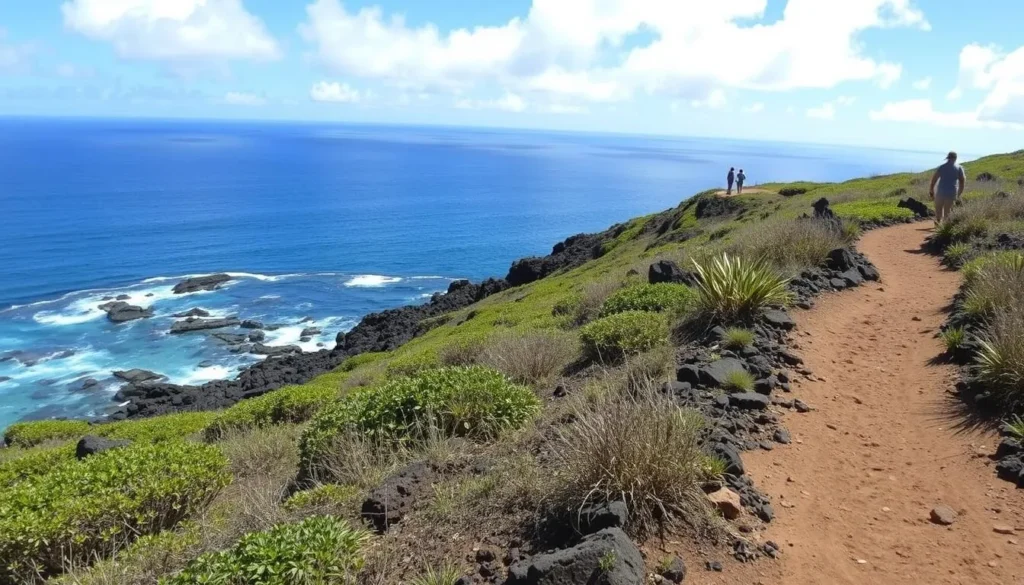 Coastal hiking trail near Paradise Cove Beach with ocean views