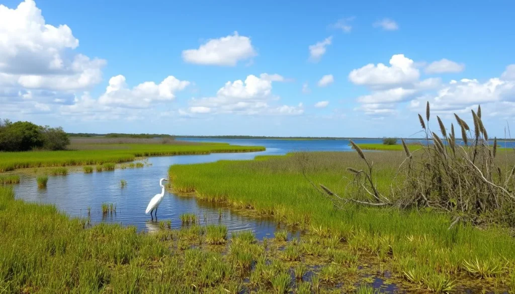 Coastal wetlands ecosystem near Shell Keys National Wildlife Refuge