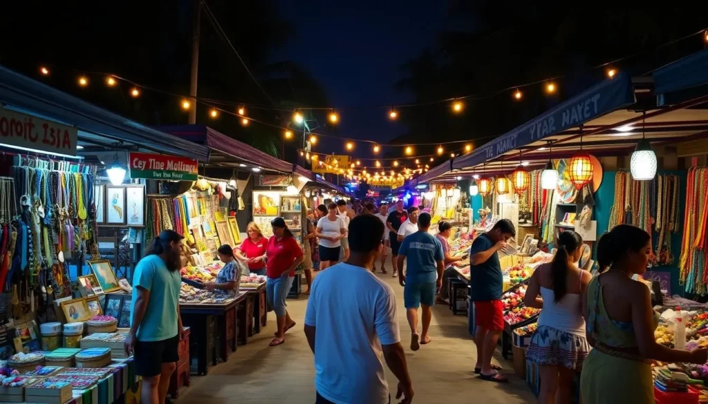 Colorful Cabarete Night Market with local crafts and vendors