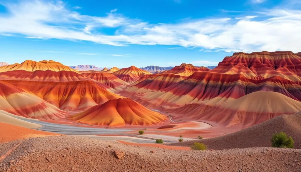 Colorful landscape of the Painted Desert near Meteor Crater Colorful landscape of the Painted Desert near Meteor Crater