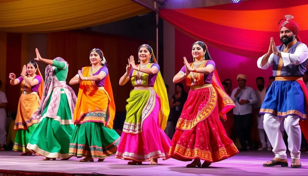 Colorful traditional Haryanvi folk dance performance at a cultural festival Colorful traditional Haryanvi folk dance performance at a cultural festival