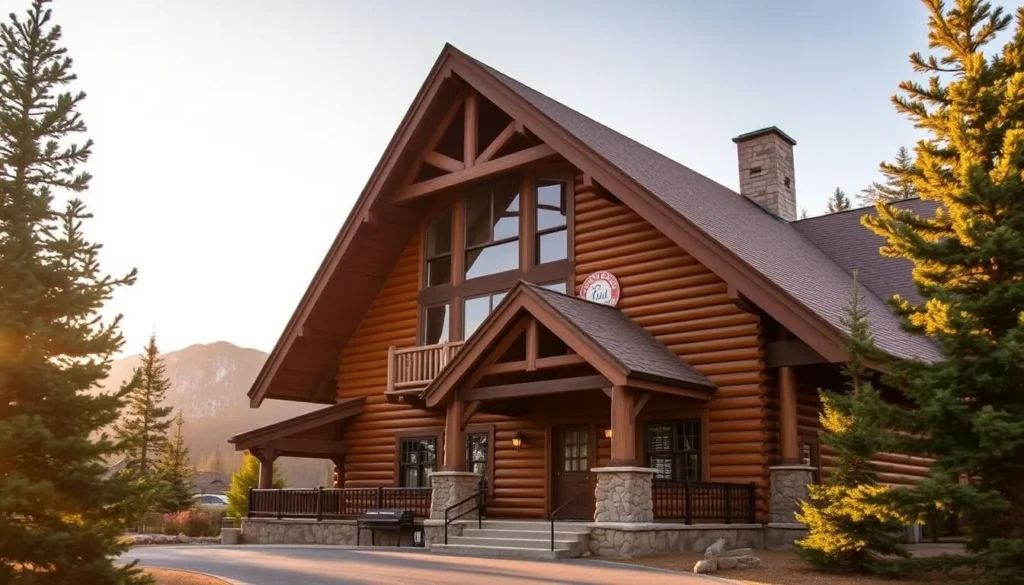 Cozy mountain lodge with wooden architecture near Wheeler Peak Wilderness Cozy mountain lodge with wooden architecture near Wheeler Peak Wilderness