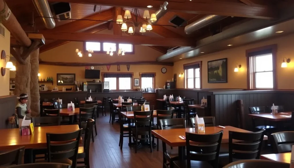 Cozy restaurant interior in Ouray with mountain decor Cozy restaurant interior in Ouray with mountain decor