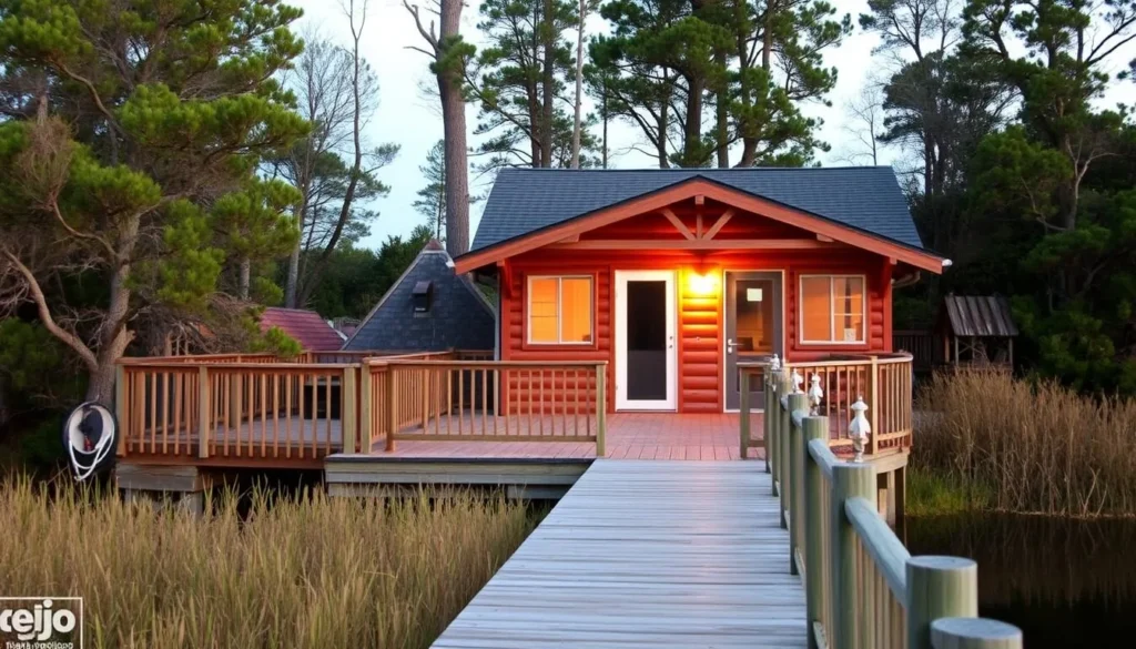 Cozy waterfront cabin accommodation near Fourchon Beach Louisiana Cozy waterfront cabin accommodation near Fourchon Beach Louisiana