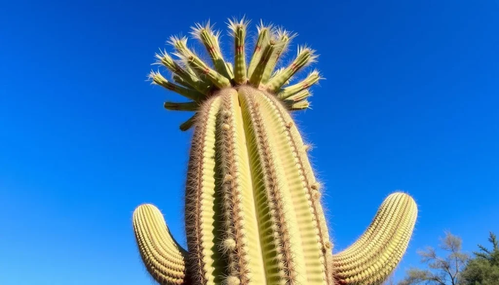 Crested saguaro cactus at Tohono Chul Park showing its rare fan-like growth pattern