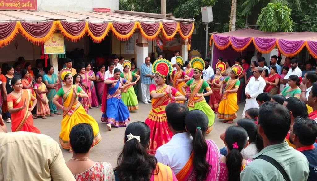 Cultural dance performance at a festival in Andhra Pradesh travel guide
