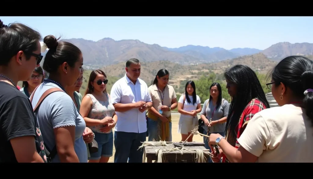 Cultural demonstration at Satwiwa Native American Indian Culture Center