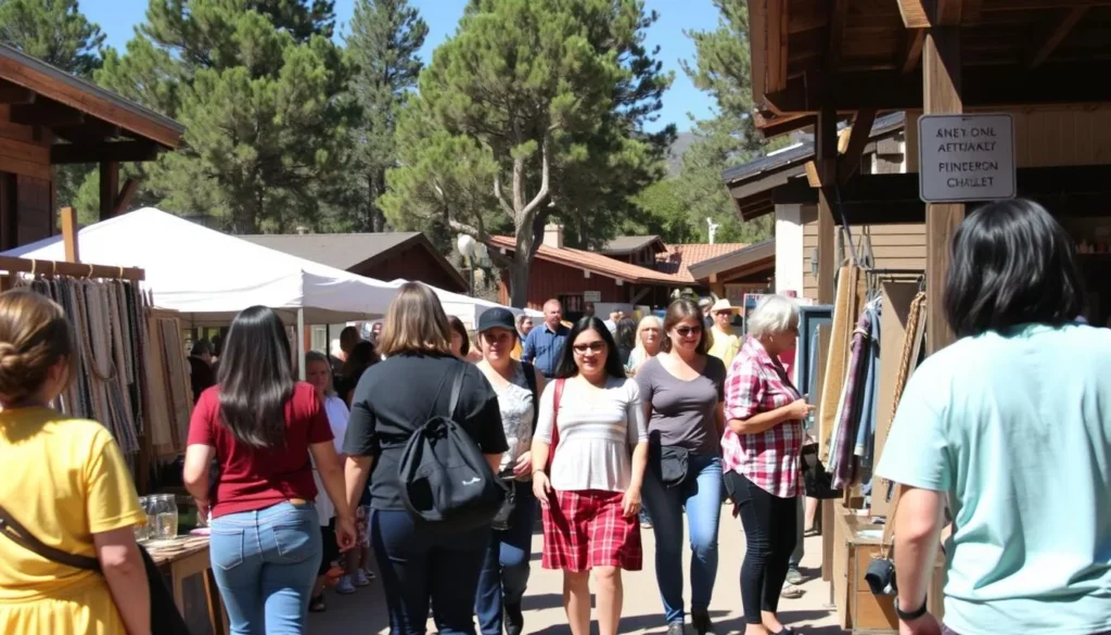 Cultural event with local artisans displaying crafts in Summerhaven village