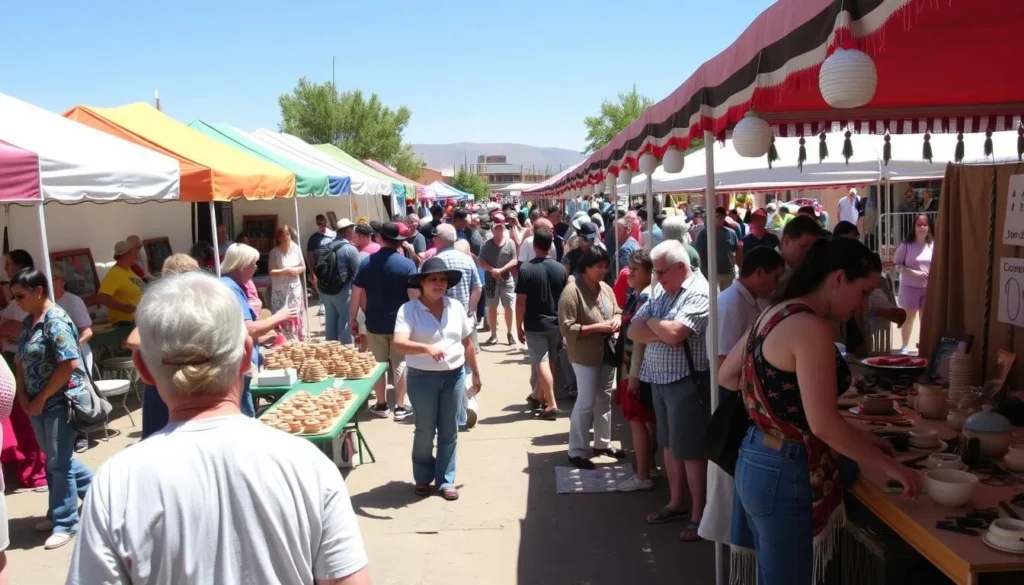Cultural festival in Silver City with local artisans demonstrating traditional crafts