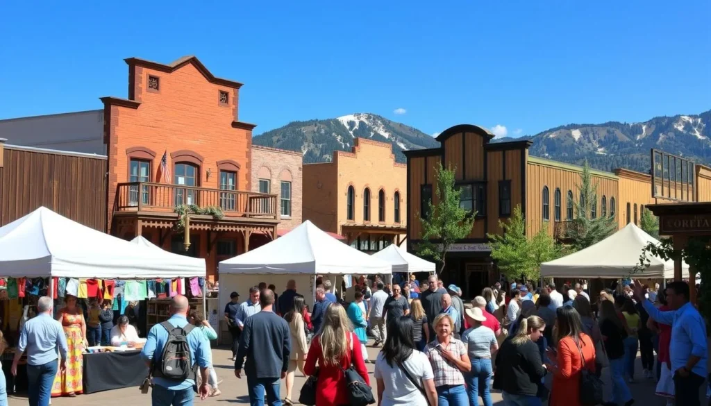 Cultural festival in a mountain town in the Elk Mountains with local artisans and music Cultural festival in a mountain town in the Elk Mountains with local artisans and music