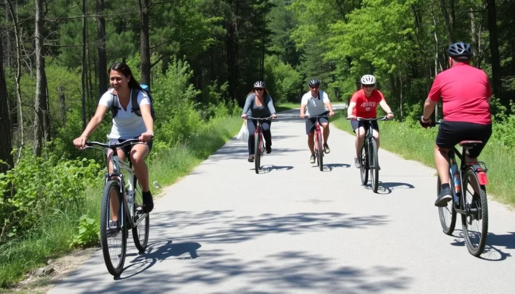Cyclists and hikers sharing the Tunnel Hill State Trail responsibly Cyclists and hikers sharing the Tunnel Hill State Trail responsibly