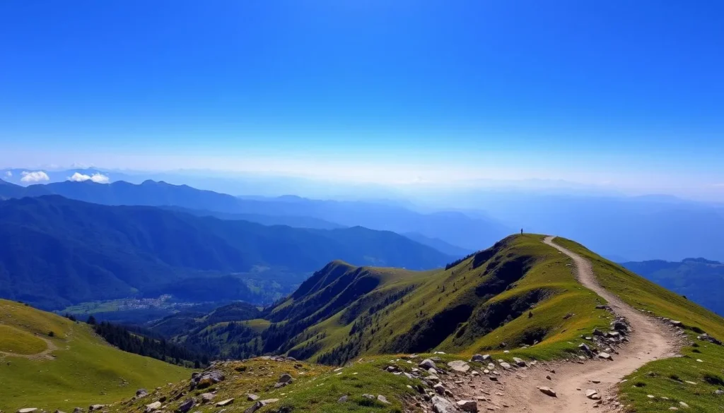 Dainkund Peak in Dalhousie with panoramic views of the Dhauladhar mountain range