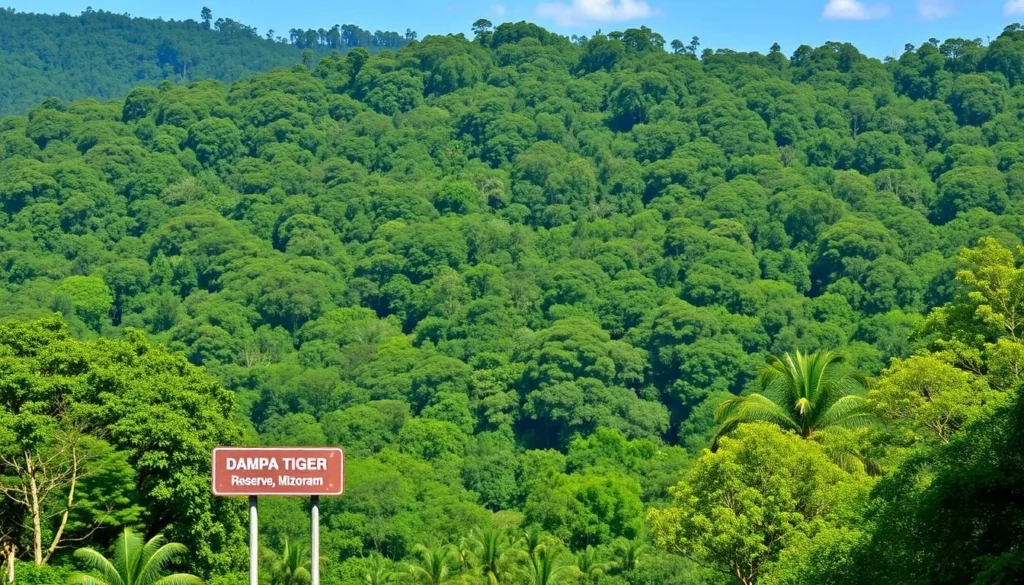 Dampa Tiger Reserve showing dense forest and natural habitat