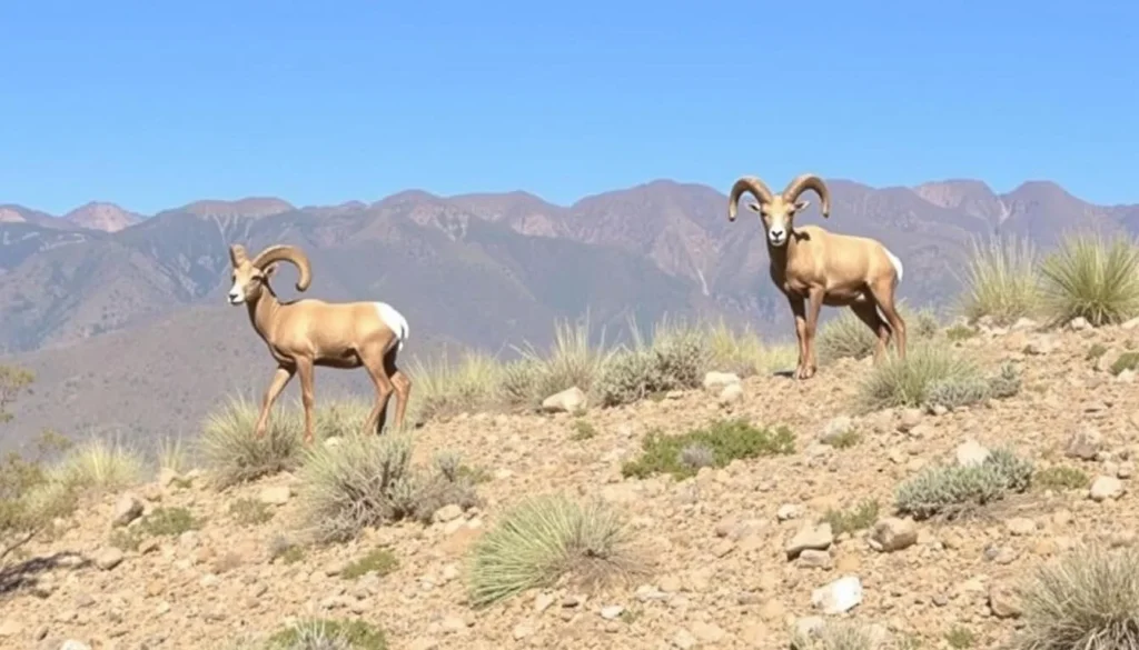 Desert bighorn sheep in their natural habitat at Desert National Wildlife Refuge Desert bighorn sheep in their natural habitat at Desert National Wildlife Refuge