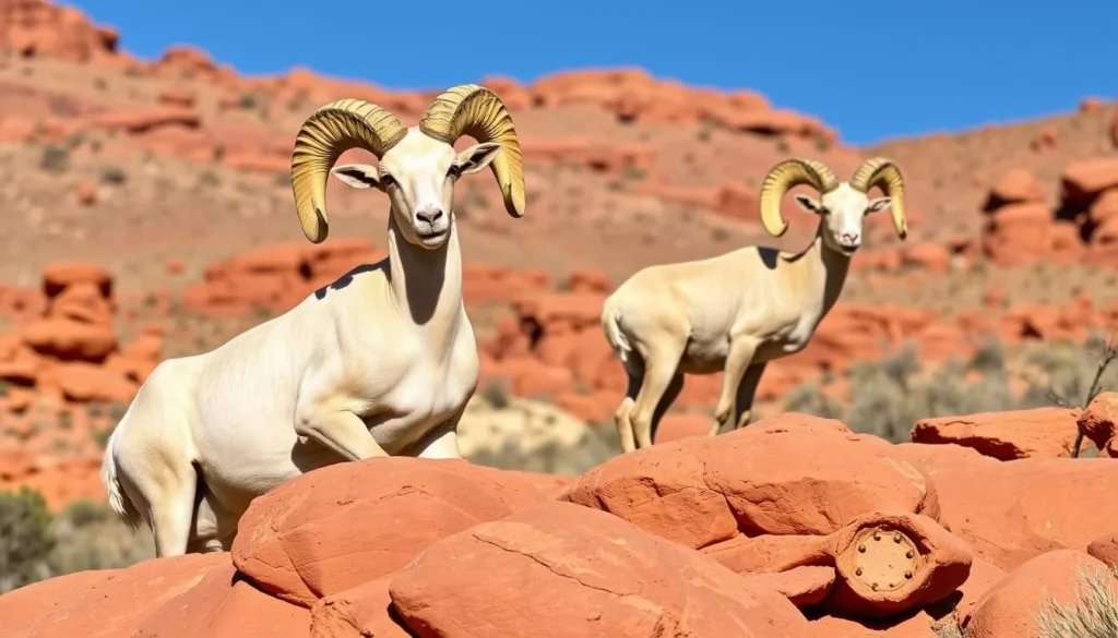 Desert bighorn sheep near Crystal Cave in Valley of Fire State Park