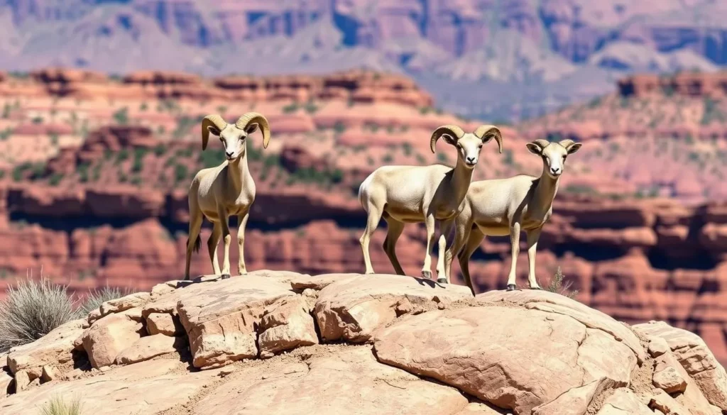 Desert bighorn sheep on rocky outcrop in Dominguez-Escalante National Conservation Area Desert bighorn sheep on rocky outcrop in Dominguez-Escalante National Conservation Area