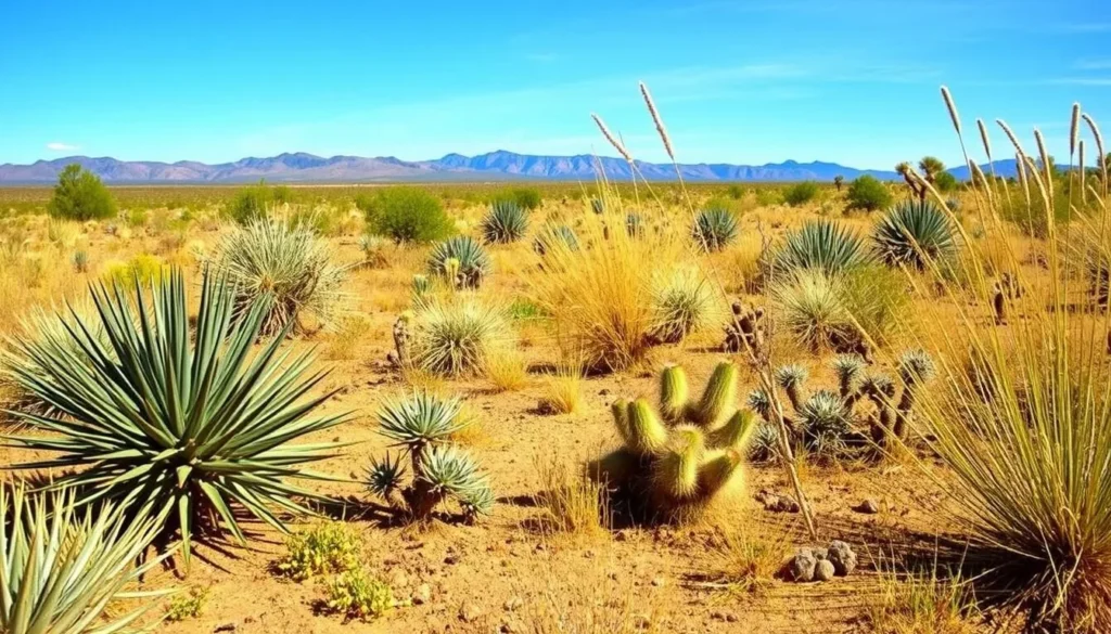 Desert landscape with native plants at Salinas Pueblo Missions Desert landscape with native plants at Salinas Pueblo Missions