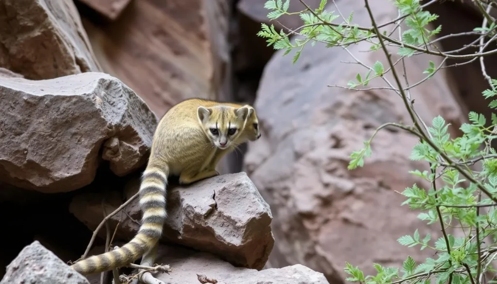 Diverse wildlife in Sycamore Canyon including a ringtail cat, Arizona's state mammal