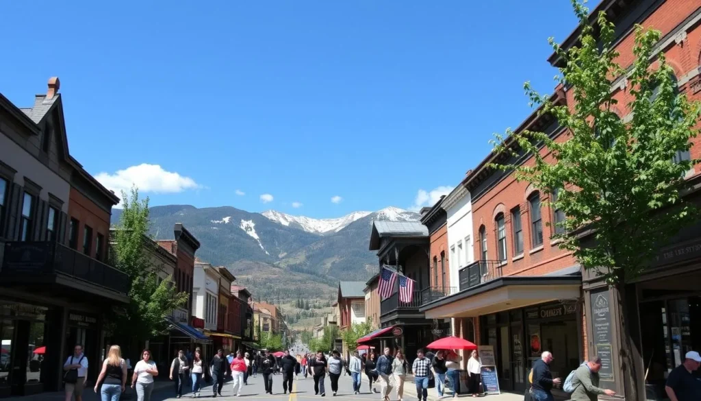 Downtown Aspen with historic buildings near Conundrum Hot Springs Colorado Downtown Aspen with historic buildings near Conundrum Hot Springs Colorado