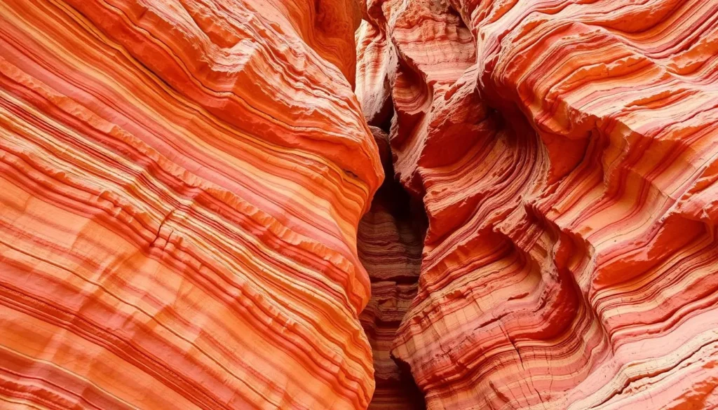 Dramatic geological formations showing colorful sedimentary layers in Sycamore Canyon