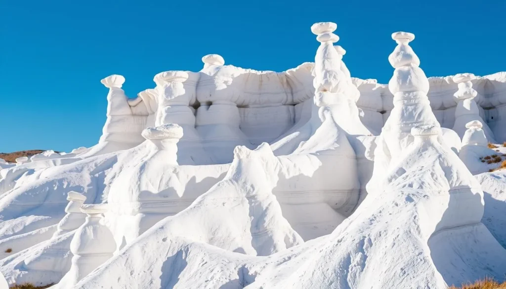 Dramatic white sandstone formations at Plaza Blanca with interesting textures and shadows Dramatic white sandstone formations at Plaza Blanca with interesting textures and shadows