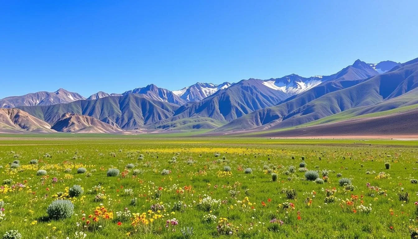 Expansive meadow view at Washoe Meadows State Park with wildflowers and mountain backdrop