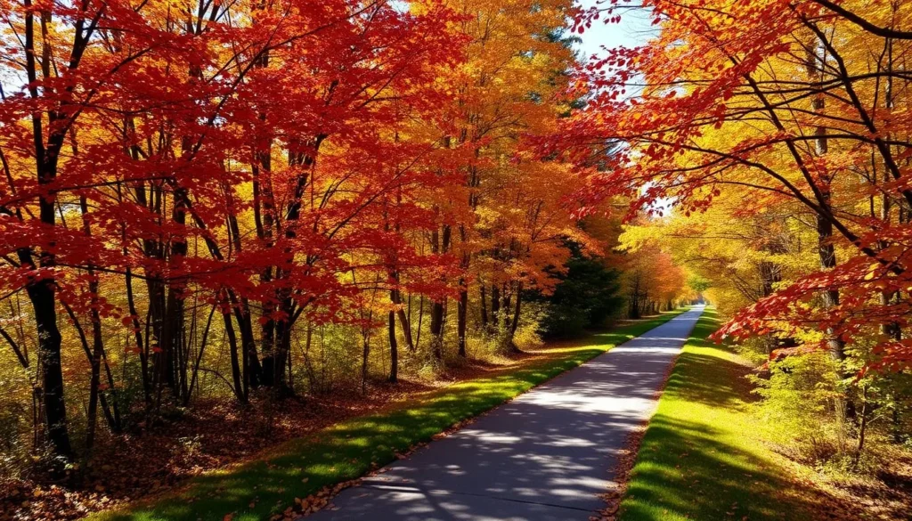 Fall colors along the Heritage Rail Trail in York Township, Pennsylvania