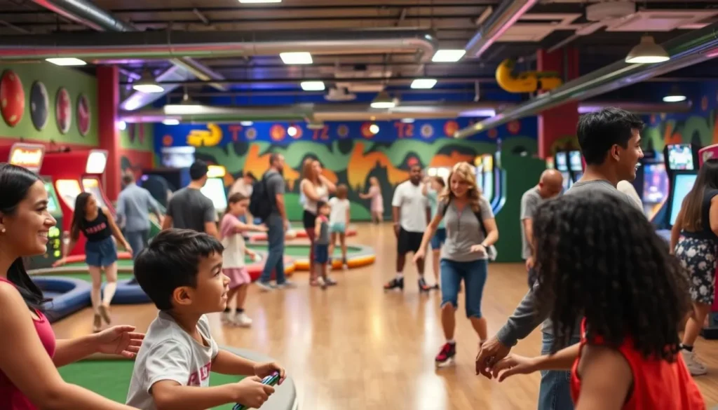 Families enjoying activities at Scotties Fun Spot entertainment center in Quincy Families enjoying activities at Scotties Fun Spot entertainment center in Quincy