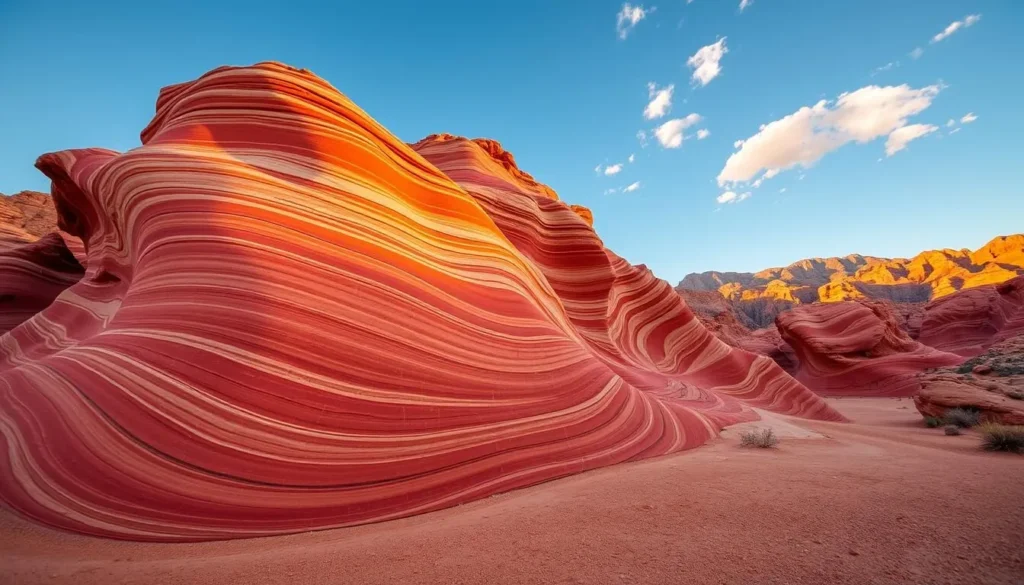 Fire Wave formation near Crystal Cave in Valley of Fire State Park